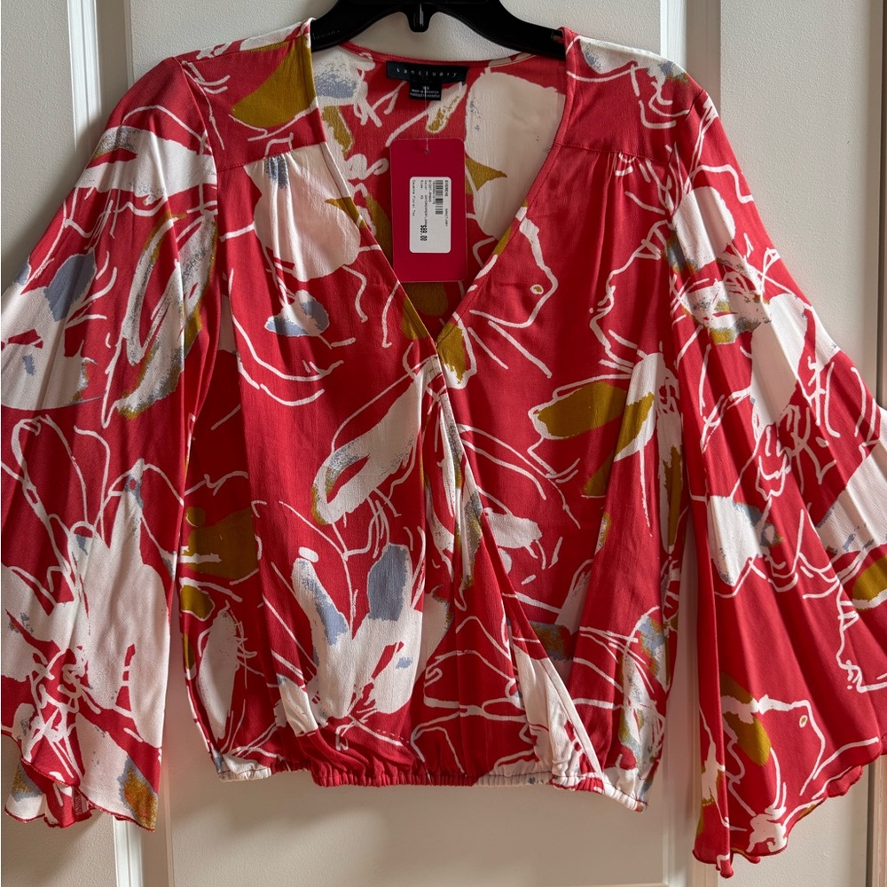 Women's Coral Floral Blouse